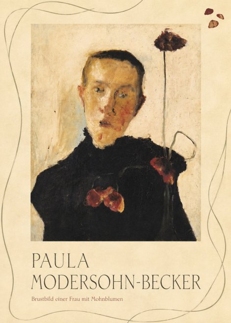 Paula Modersohn-Becker Brustbild Einer Frau Mit Mohnblumen No3 - Poszter