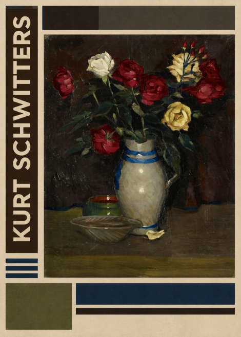 Kurt Schwitters Still Life with Roses No2 - Poszter