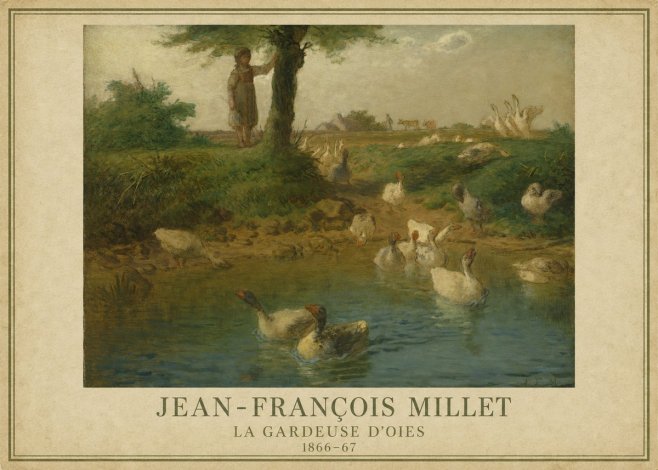 Jean-François Millet La Gardeuse D'oies No1 - Poszter