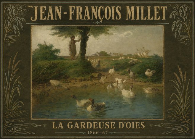 Jean-François Millet La Gardeuse D'oies No4 - Poszter