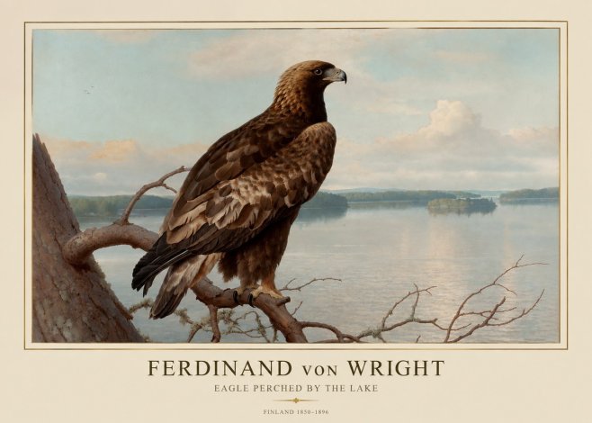Ferdinand von Wright Eagle Perched by the Lake No1 - Poszter