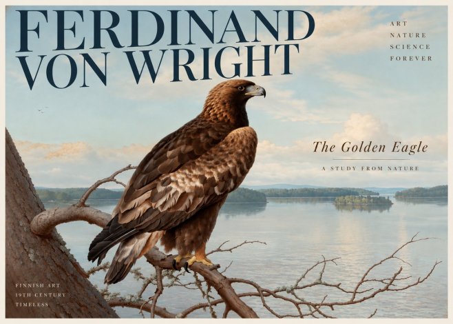 Ferdinand von Wright Eagle Perched by the Lake No3 - Poszter