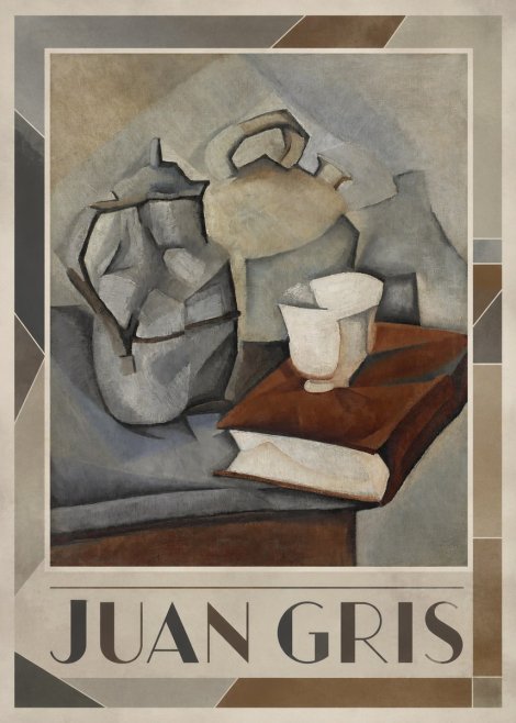Juan Gris Still Life with Book and Vessels No1 - Poszter