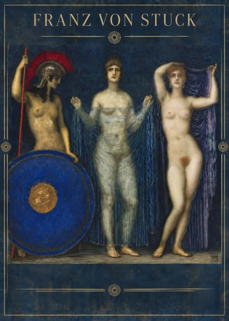 Franz von Stuck The Three Nudes No6 - Poszter