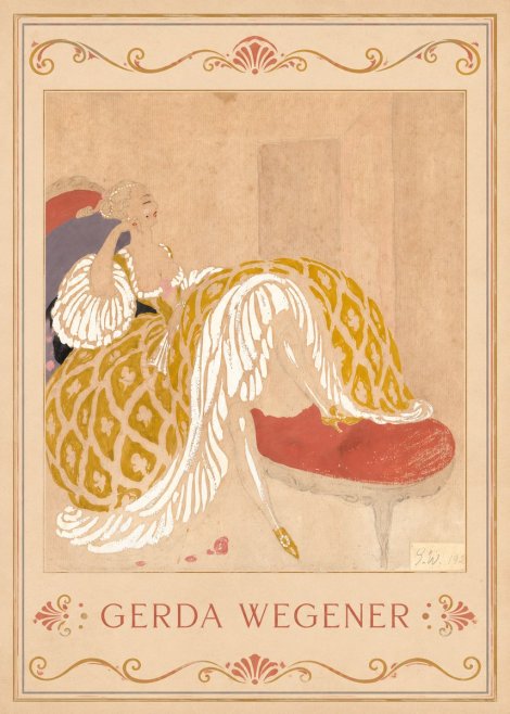 Gerda Wegener Woman in Yellow Dress No2 - Poszter