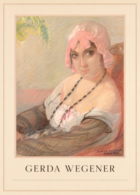 Gerda Wegener Woman in a Pink Bonnet No4 - Poszter