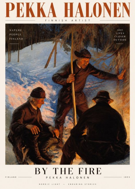 Pekka Halonen By the Fire No3 - Poszter
