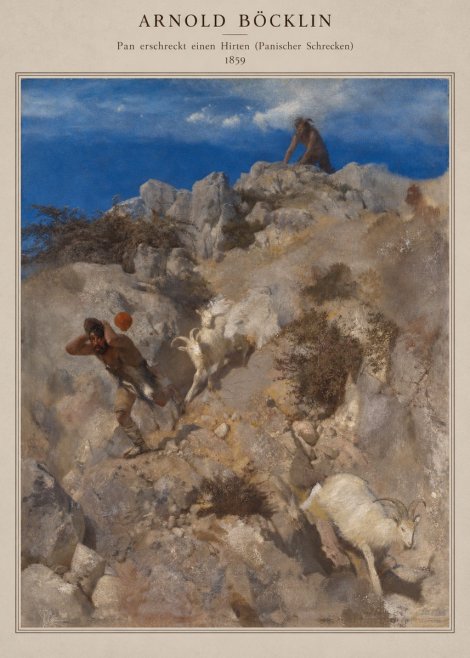 Arnold Böcklin Pan Erschreckt Einen Hirten (Panischer Schrecken) No4 - Poszter
