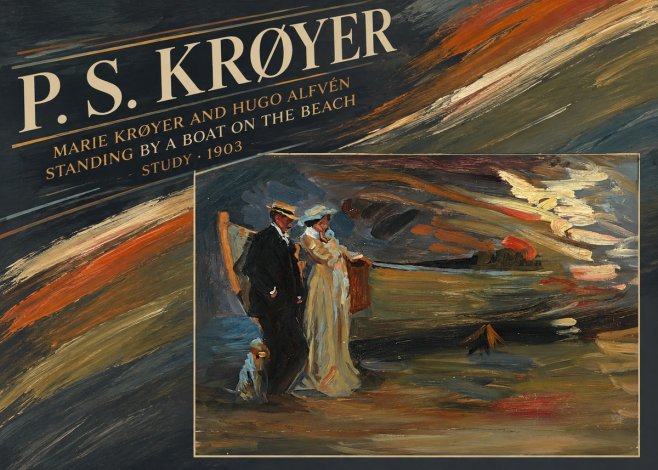 P.S. Krøyer Marie Krøyer and Hugo Alfvén Standing by a Boat on the Beach - Study · 1903 No4 - Poszter