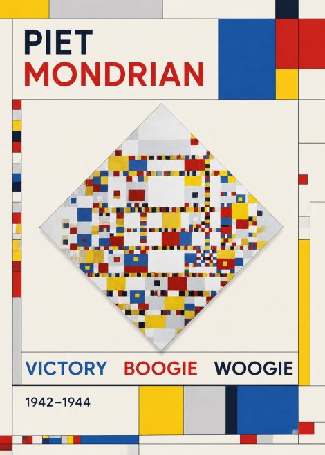 Piet Mondrian Victory Boogie Woogie No1 - Poszter