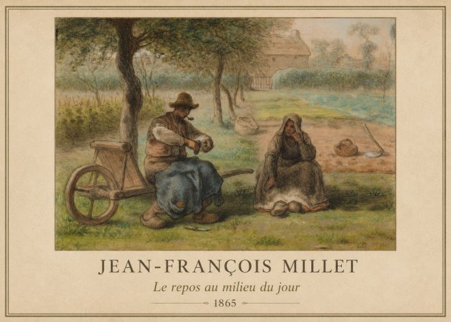 Jean-François Millet Le Repos Au Milieu Du Jour No1 - Poszter