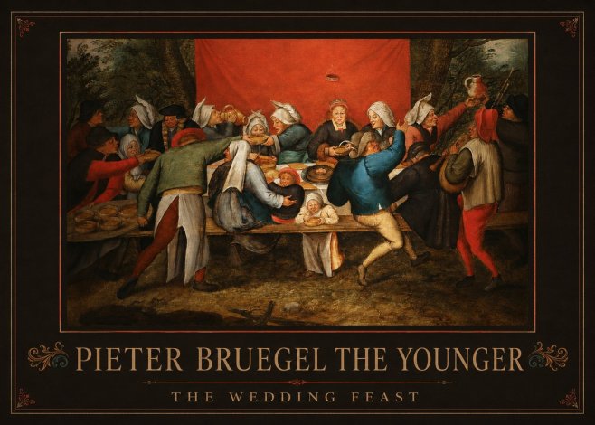 Pieter Bruegel The Wedding Feast No1 - Poszter