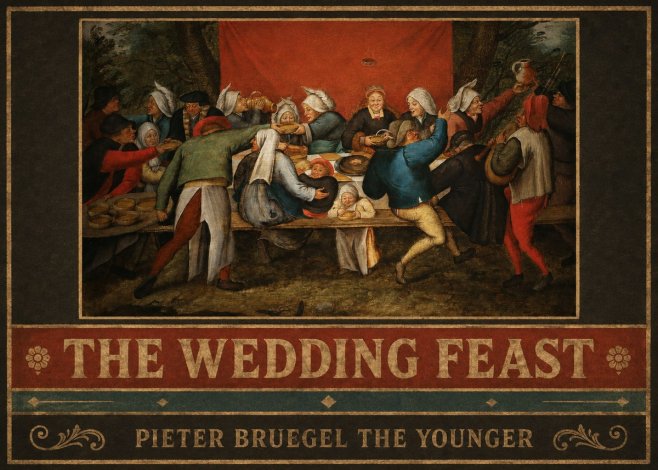 Pieter Bruegel The Wedding Feast No6 - Poszter
