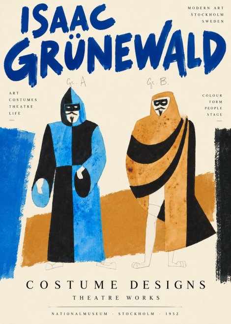 Isaac Grünewald Two Masquerade Figures - Costume Sketch No2 - Poszter