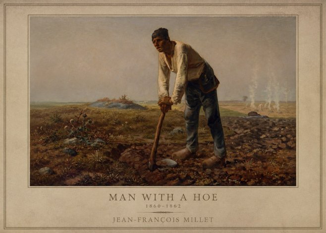 Jean-François Millet Man with a Hoe No1 - Poszter