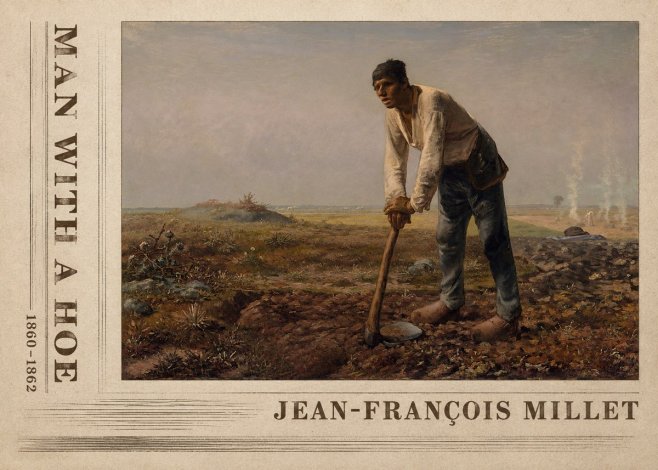 Jean-François Millet Man with a Hoe No2 - Poszter