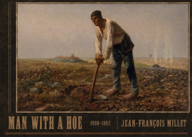 Jean-François Millet Man with a Hoe No3 - Poszter