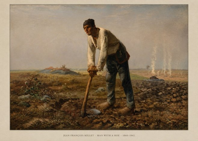 Jean-François Millet Man with a Hoe No6 - Poszter