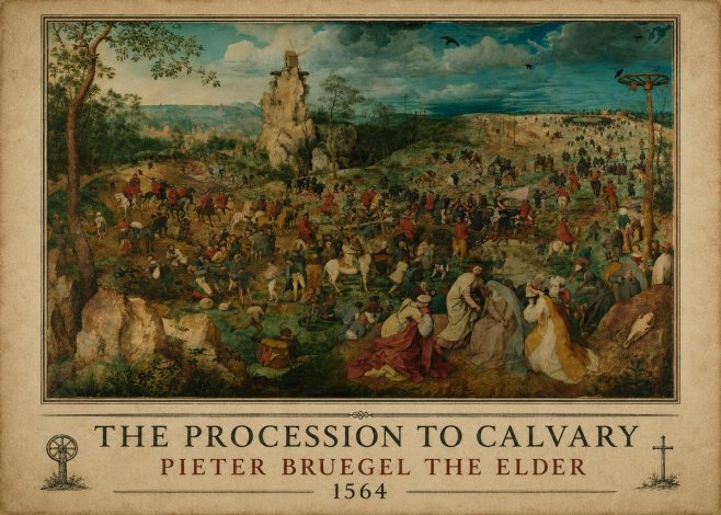 Pieter Bruegel The Processsson to Calvary No6 - Poszter