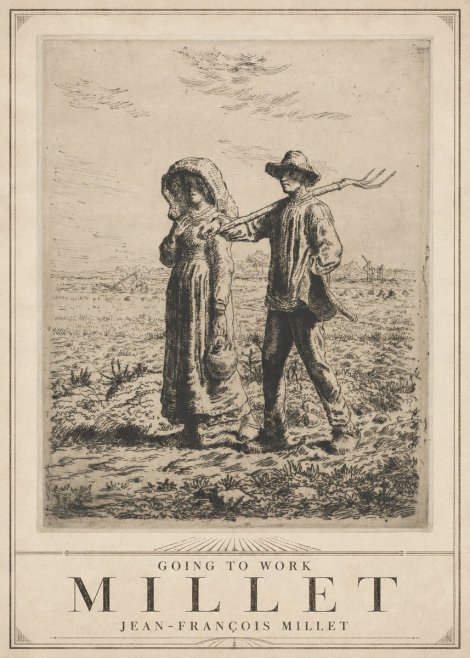 Jean-François Millet Going to Work No3 - Poszter
