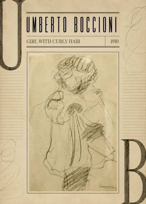 Umberto Boccioni Girl with Curly Hair No3 - Poszter