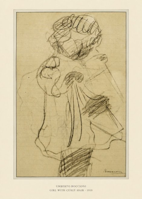 Umberto Boccioni Girl with Curly Hair No6 - Poszter