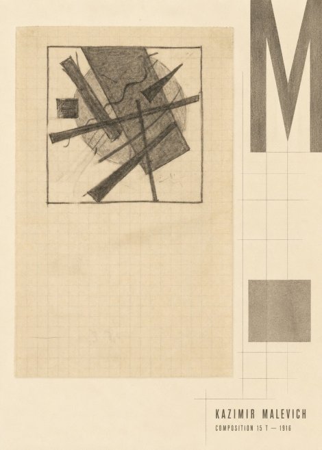 Kazimir Malevich Composition 15 T - 1916 No5 - Poszter
