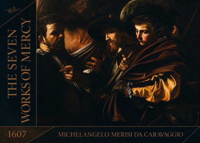 Michelangelo Merisi da Caravaggio The Seven Works of Mercy VI No2 - Poszter
