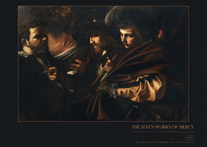Michelangelo Merisi da Caravaggio The Seven Works of Mercy VI No5 - Poszter