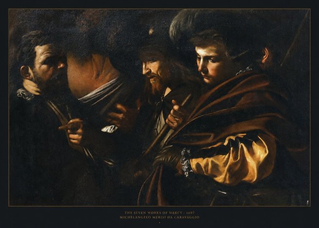 Michelangelo Merisi da Caravaggio The Seven Works of Mercy VI No6 - Poszter