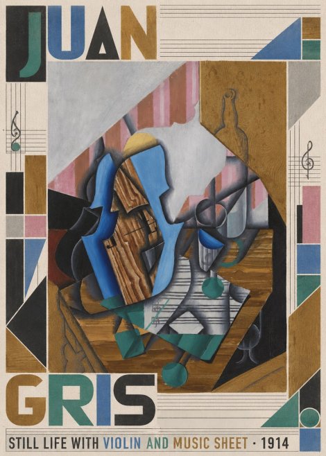 Juan Gris Still Life with Violin and Music Sheet No4 - Poszter
