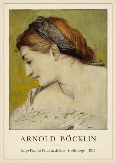 Arnold Böcklin Junge Frau Im Profil Nach Links, Studienkopf No1 - Poszter
