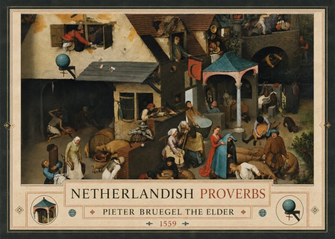 Pieter Bruegel Netherlandish Proverbs VII No3 - Poszter