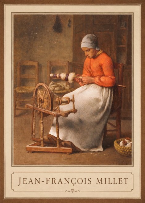 Jean-François Millet Woman Spinning No1 - Poszter