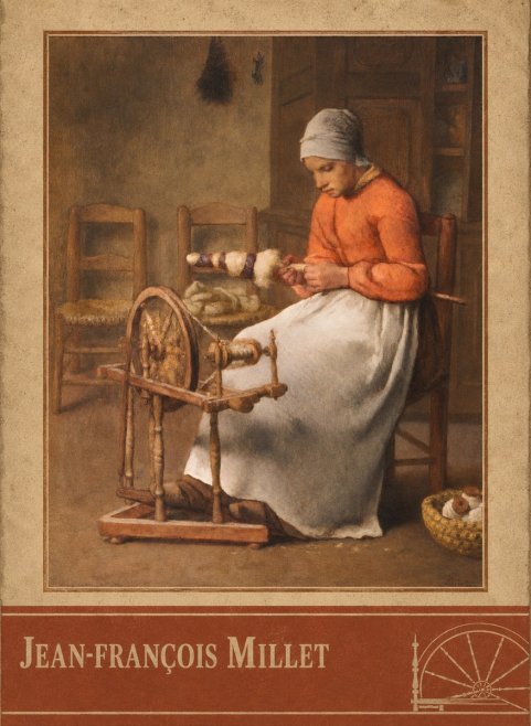 Jean-François Millet Woman Spinning No2 - Poszter