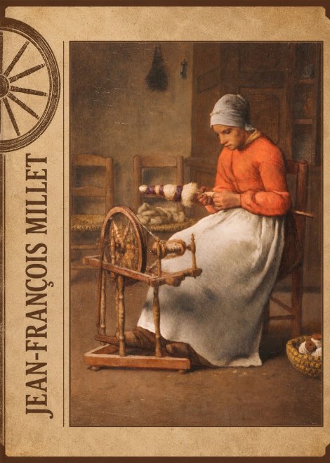 Jean-François Millet Woman Spinning No3 - Poszter