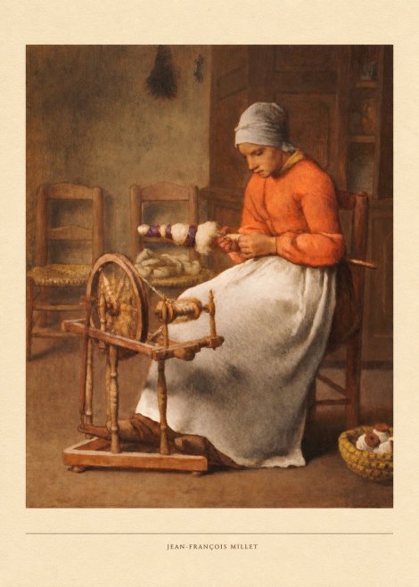 Jean-François Millet Woman Spinning No5 - Poszter