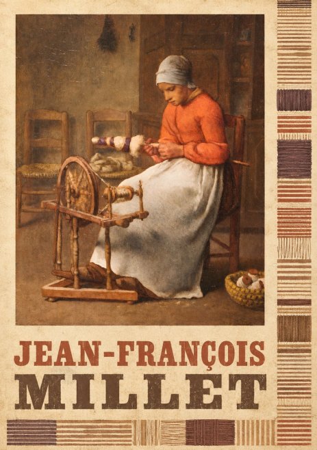 Jean-François Millet Woman Spinning No6 - Poszter