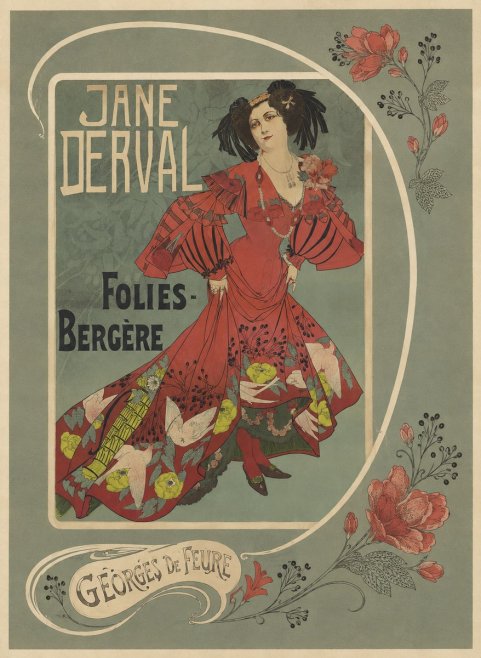 Georges de Feure Jane Derval - Folies-bergère II No5 - Poszter