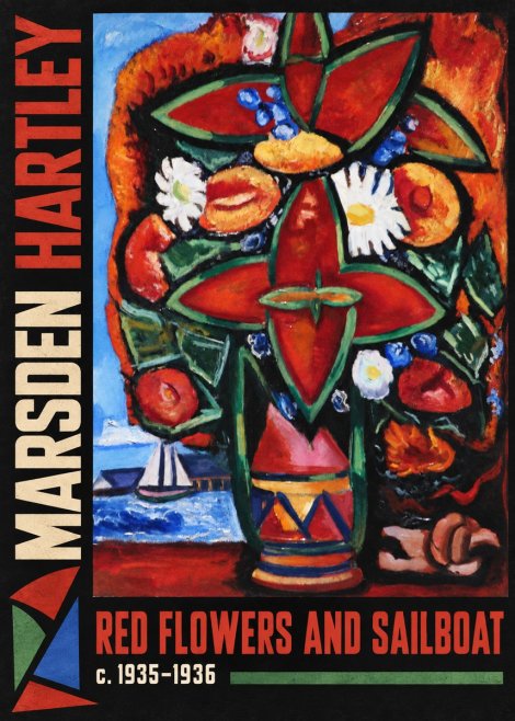 Marsden Hartley Red Flowers and Sailboat No3 - Poszter