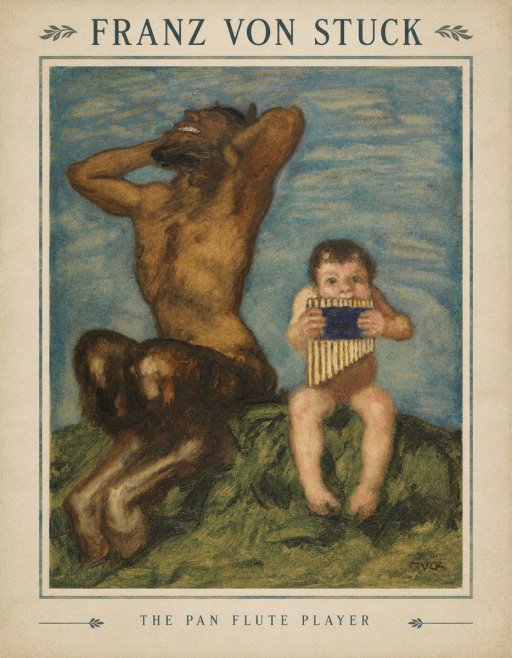 Franz von Stuck Laughing Faun and Playing Putto No5 - Poszter