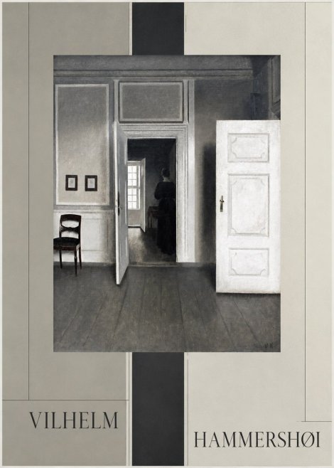 Vilhelm Hammershøi Interior with a Woman Seen from Behind No4 - Poszter