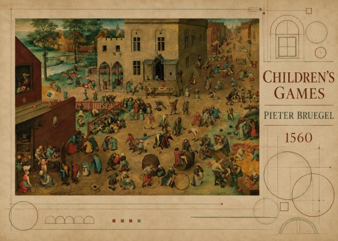 Pieter Bruegel Children's Games IV No5 - Poszter