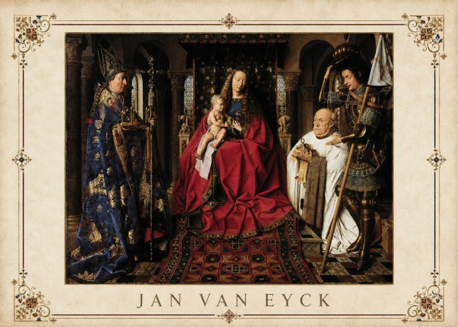Jan van Eyck The Virgin and Child with Canon Van Der Paele No3 - Poszter