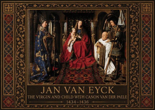 Jan van Eyck The Virgin and Child with Canon Van Der Paele No5 - Poszter
