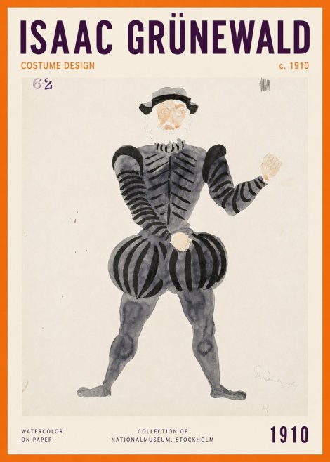 Isaac Grünewald Costume Design C. 1910 No2 - Poszter