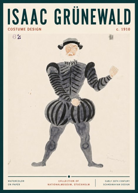 Isaac Grünewald Costume Design C. 1910 No3 - Poszter