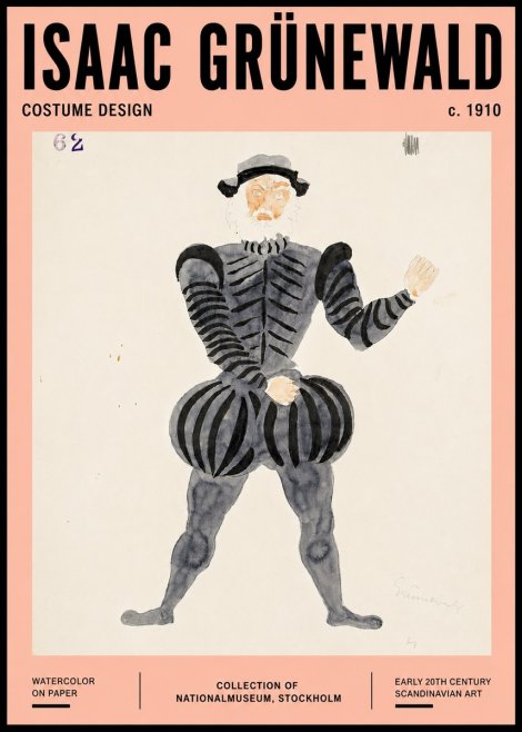 Isaac Grünewald Costume Design C. 1910 No5 - Poszter