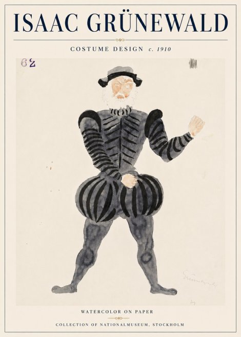 Isaac Grünewald Costume Design C. 1910 No6 - Poszter