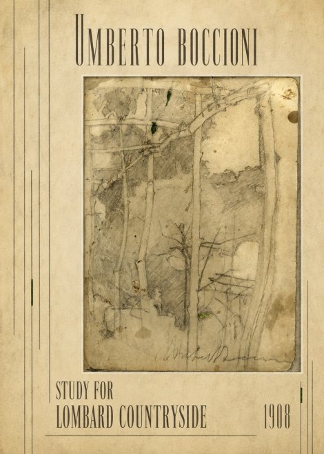 Umberto Boccioni Study for Lombard Countryside No2 - Poszter